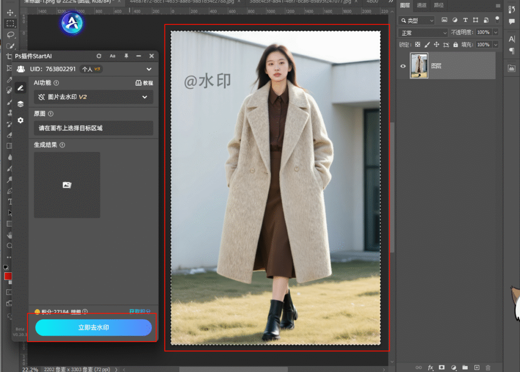图片去水印示意图