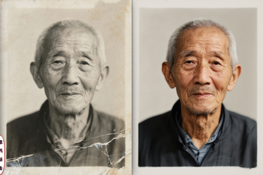 老照片修复前后对比