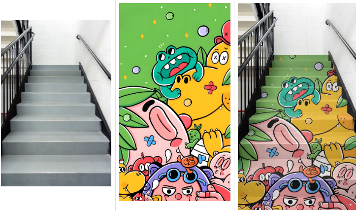 AI修图,NanoBanana楼梯贴图