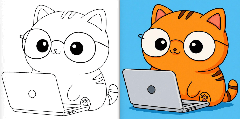 AI修图，线稿上色