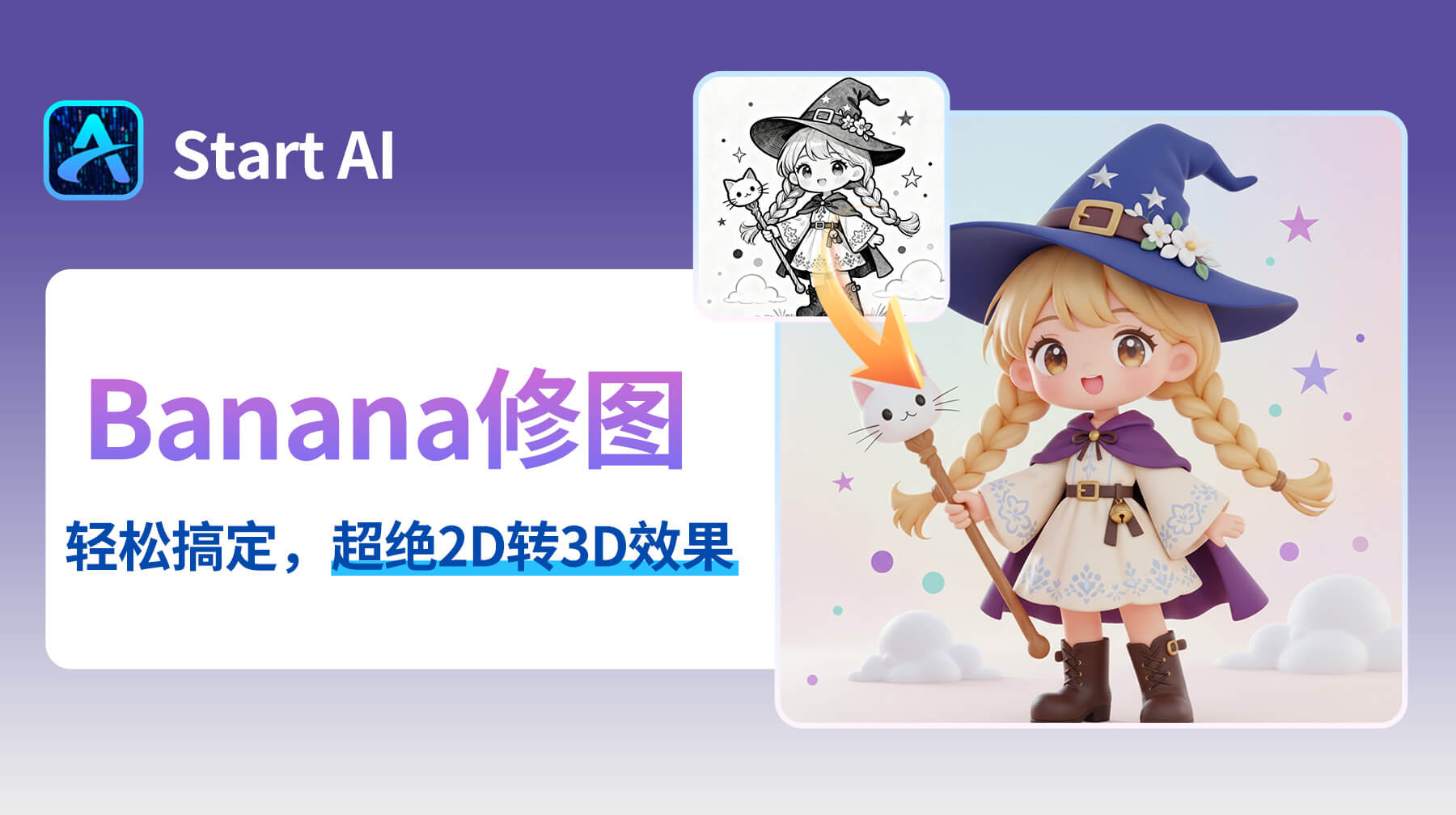 AI修图超立体！NanoBanana 修图插件：30s实现 2D 插画转 3D，平面秒变立体视觉盛宴