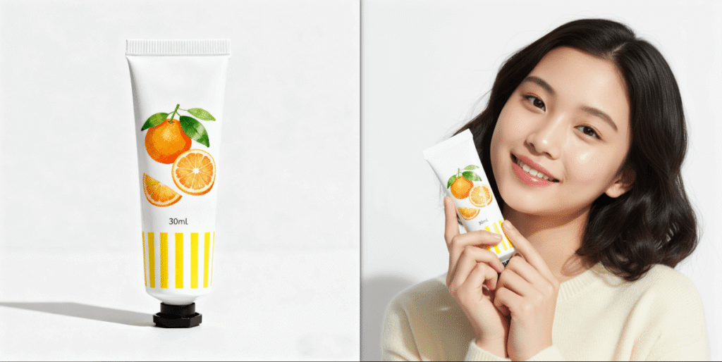 Nanobanana 修图功能：护手霜手持图