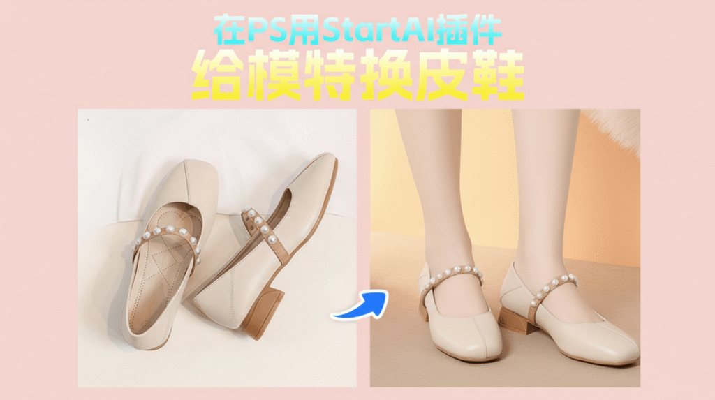NanoBanana 修图功能：女款小皮鞋替换实例