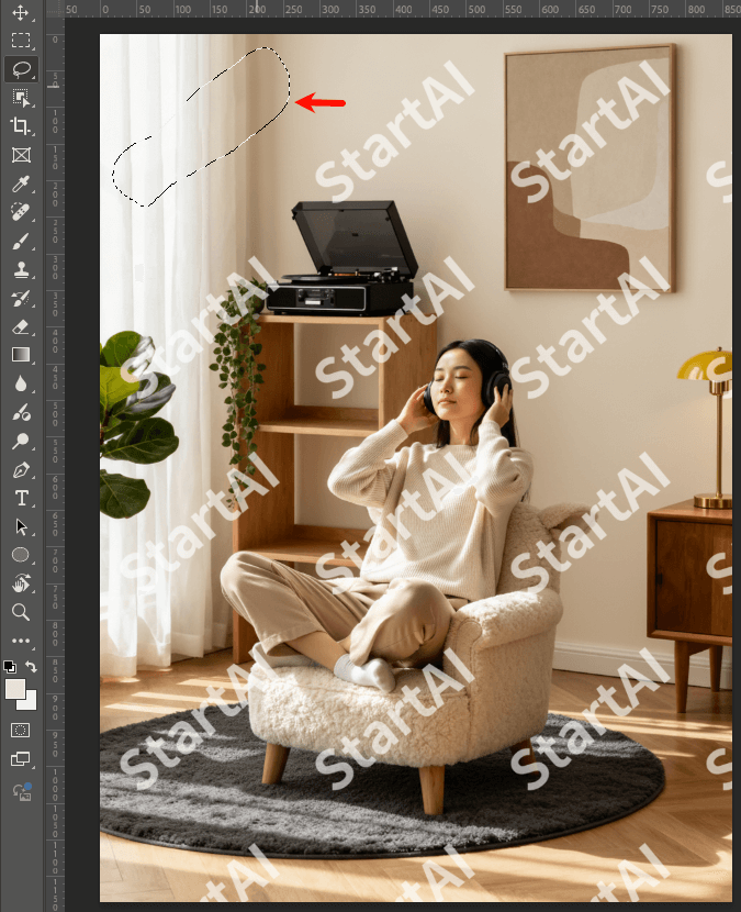 去水印 套索+识别填充