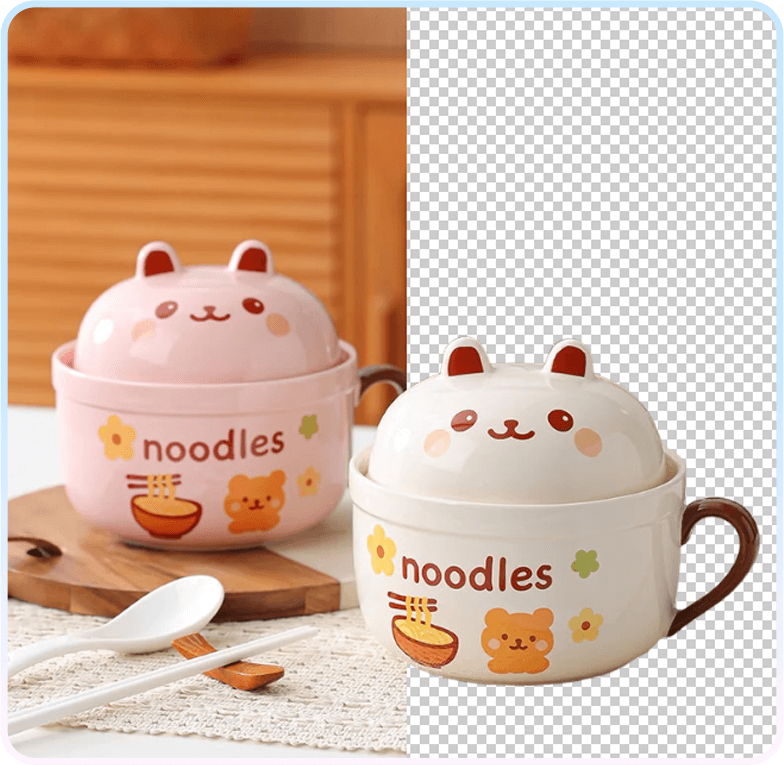 抠图 前后对比图