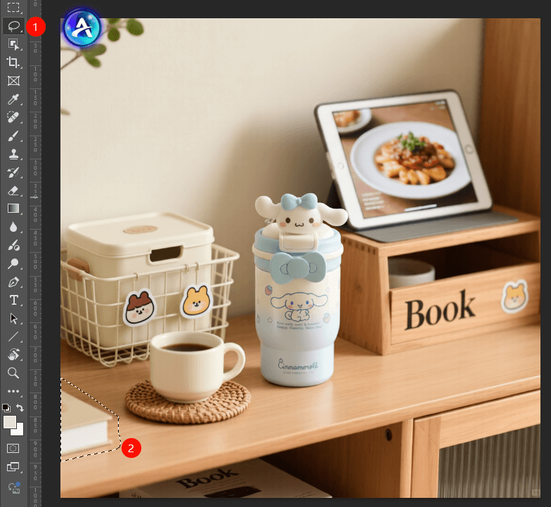 PS 去除 AI修图 套索工具