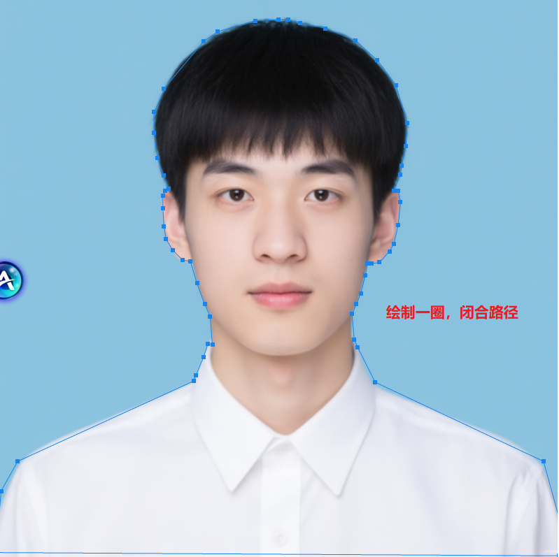 PS钢笔工具绘画路径并且闭合路径