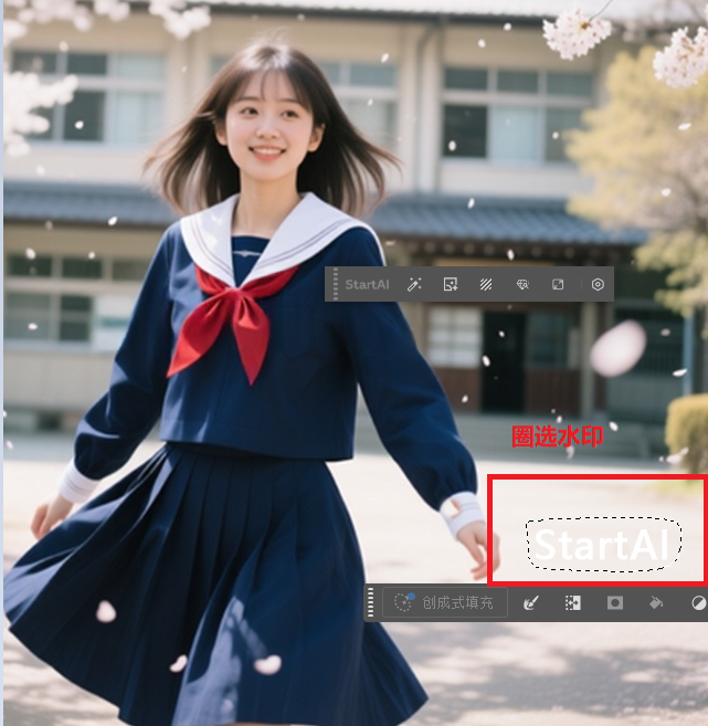 PS修复工具框选水印