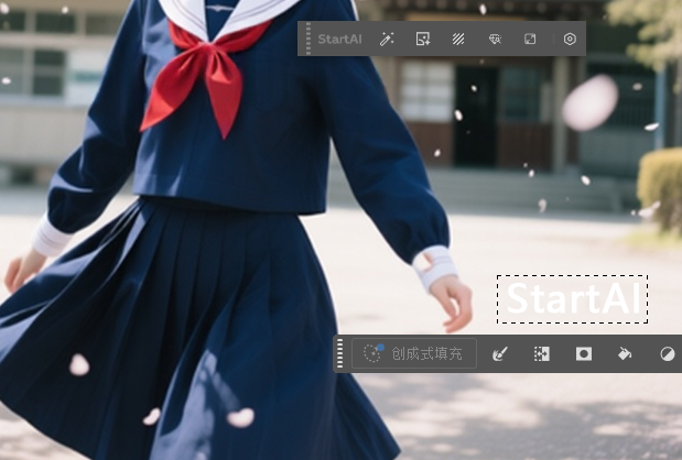 用矩形工具框选文字区域