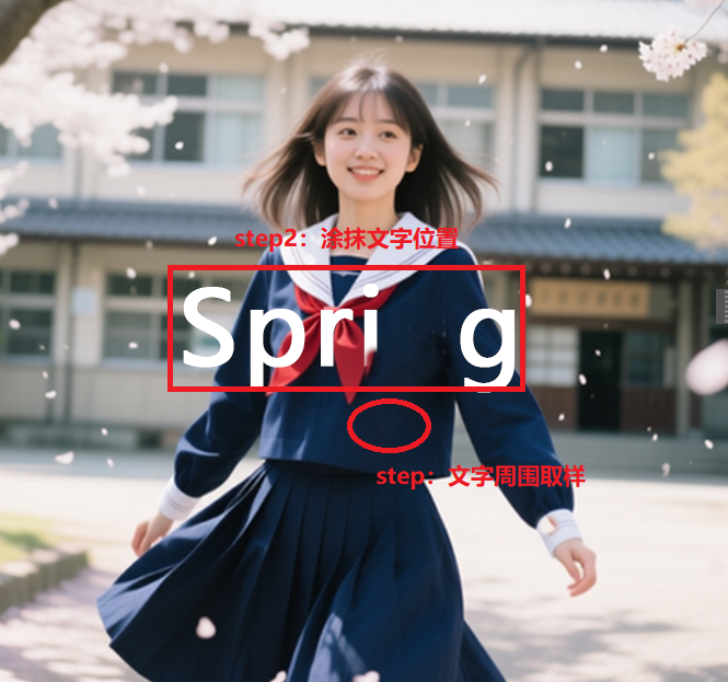 PS仿制图章工具去除文字的步骤