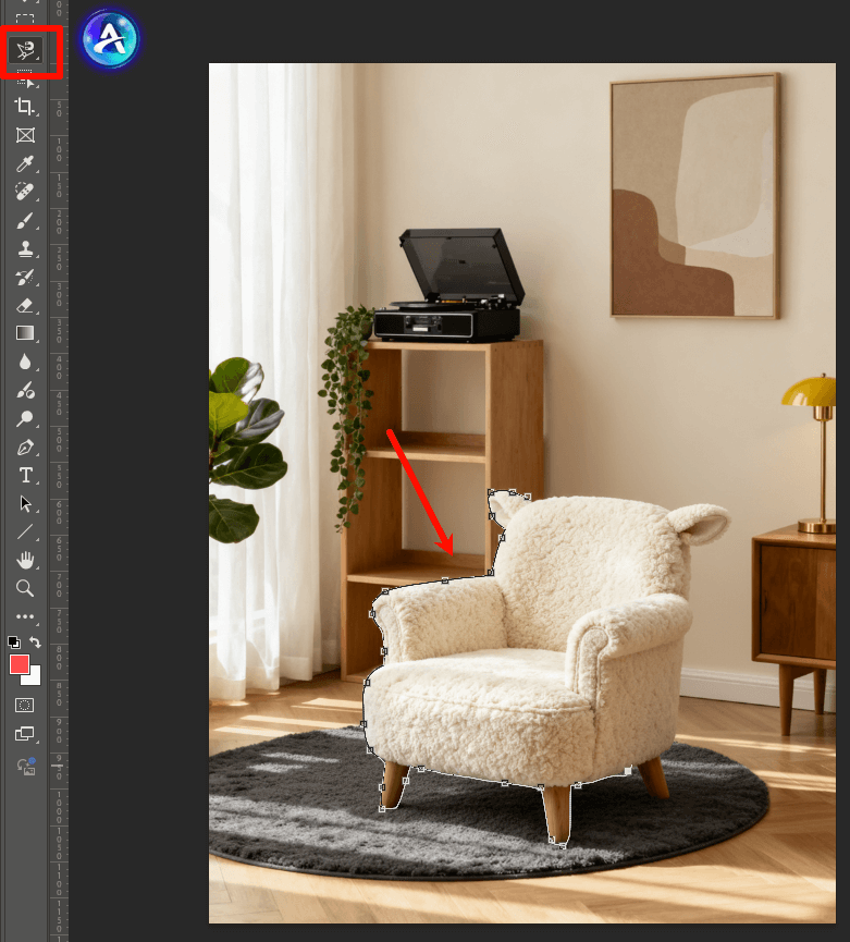 PS:磁性套索工具并添加蒙版进行抠图