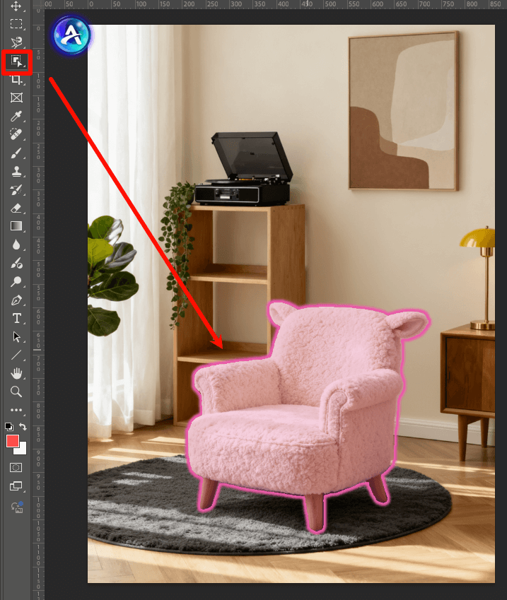 PS:对象选择工具选中主体之后添加蒙版抠图
