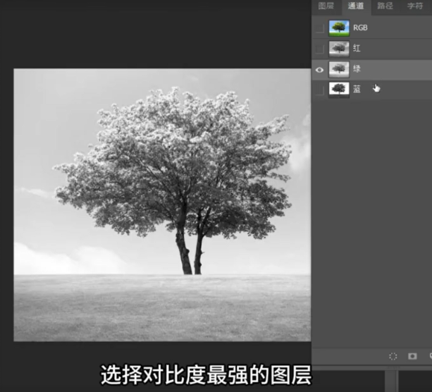 选择对比最强的图层