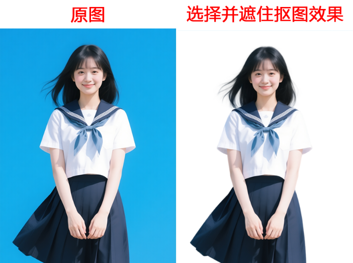 选择并遮住抠图效果