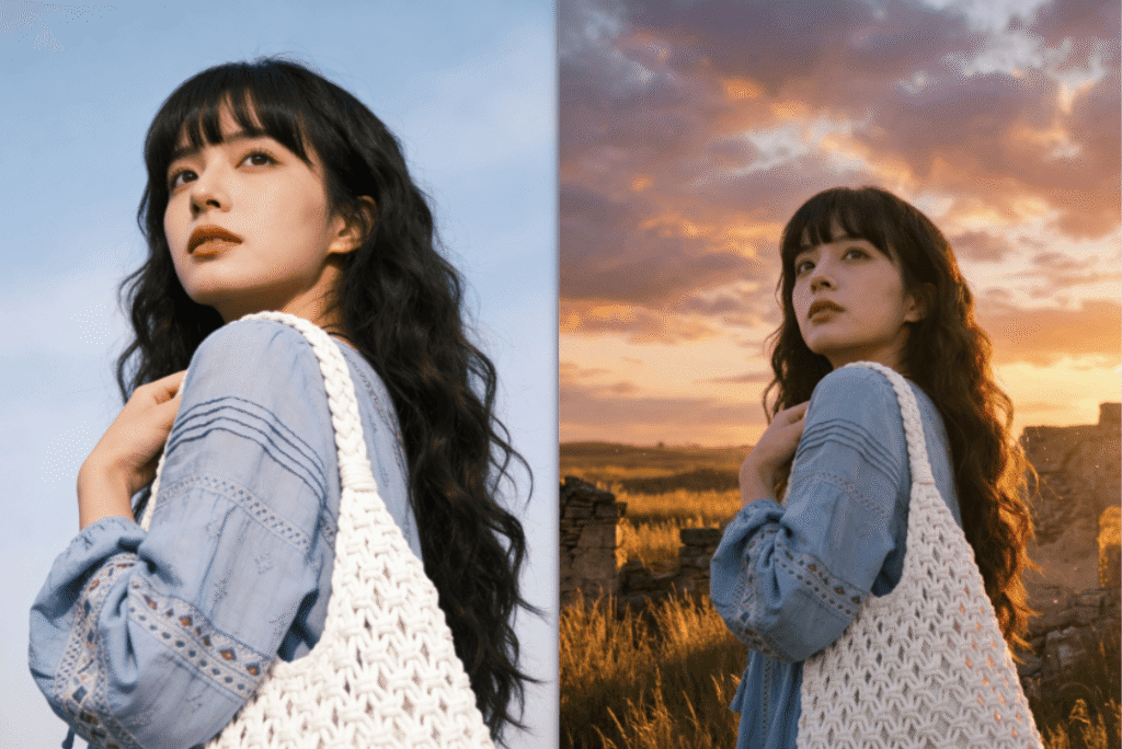 PS抠图抠人像,前后效果对比图