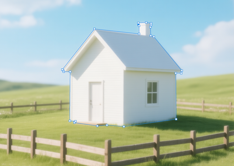 用钢笔工具绘制我们的选区