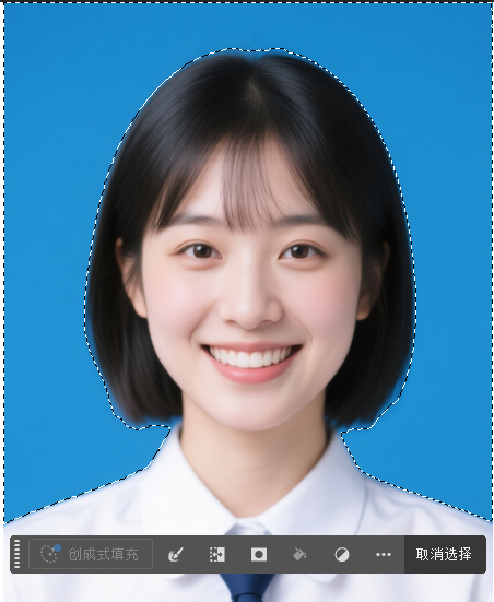 背景区域点击选中背景删除背景