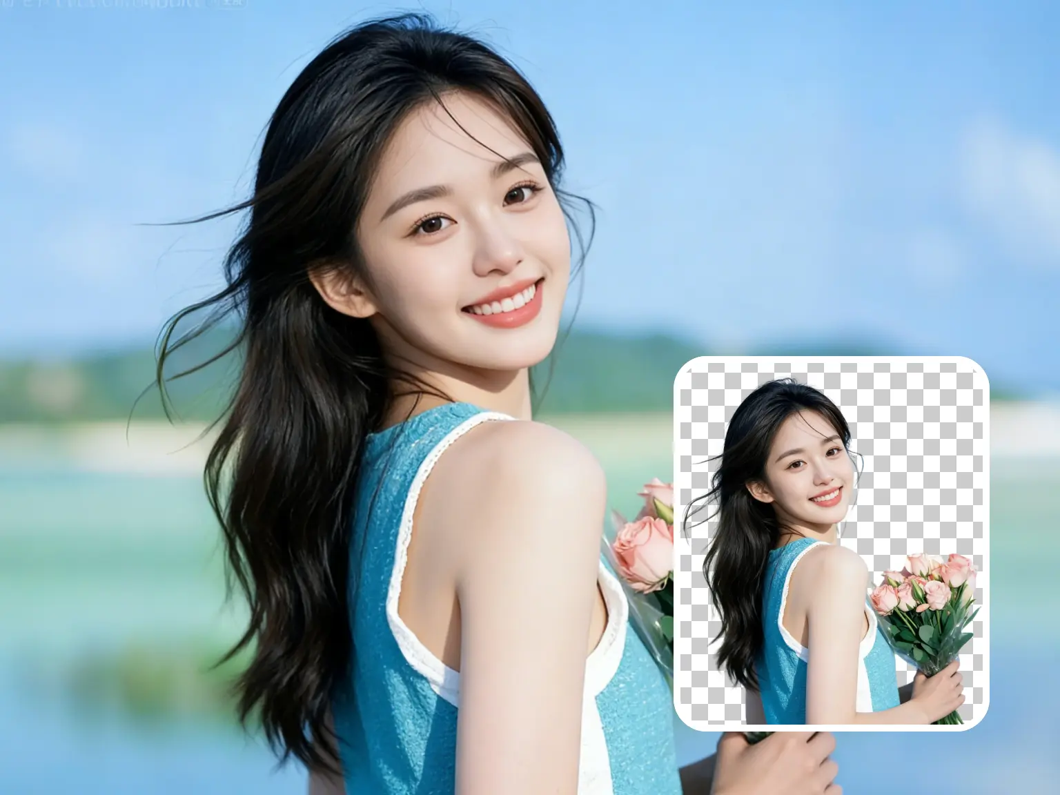 照片抠图效果展示