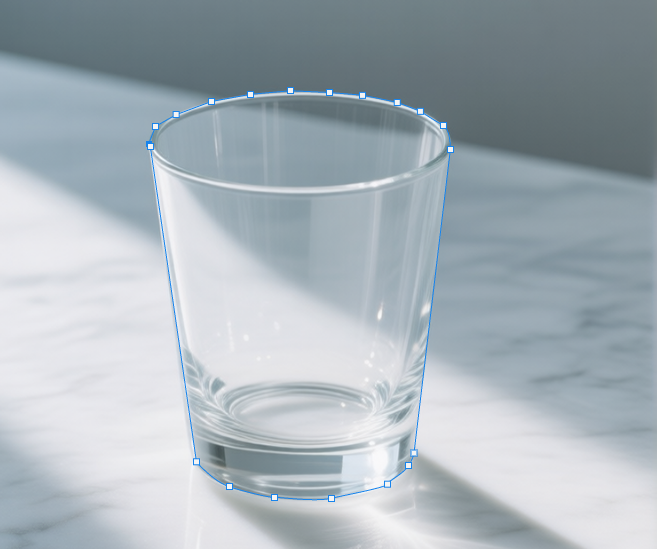 用钢笔工具精确勾勒商品外轮廓