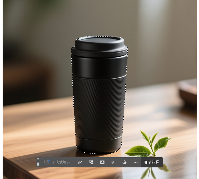 快速选择工具在产品上涂抹