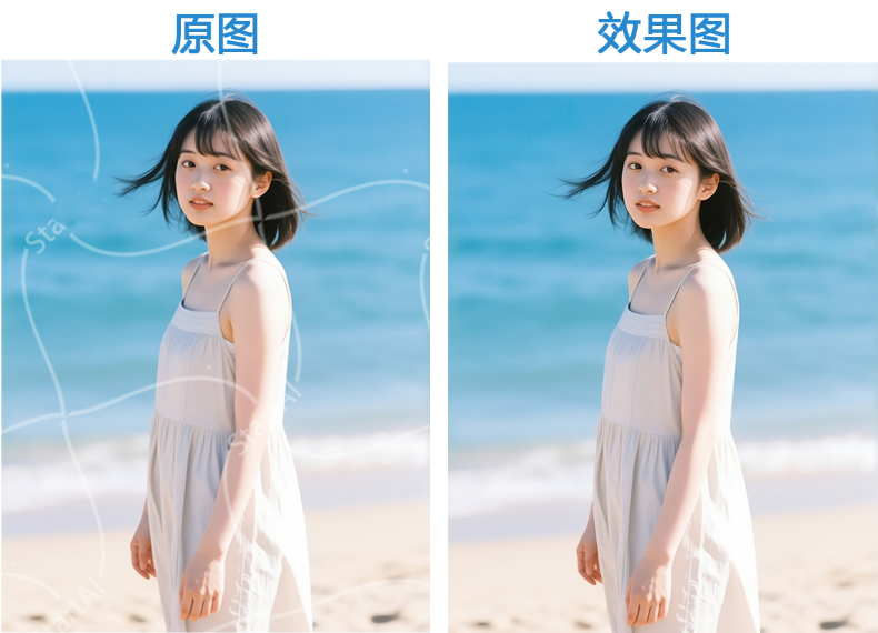 Banana修图功能去水印的效果