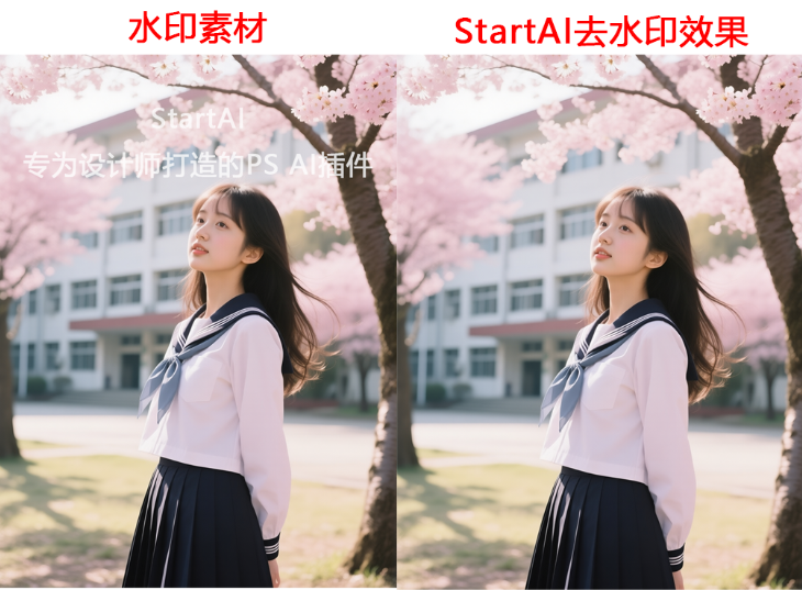 StartAI一键智能去水印的效果