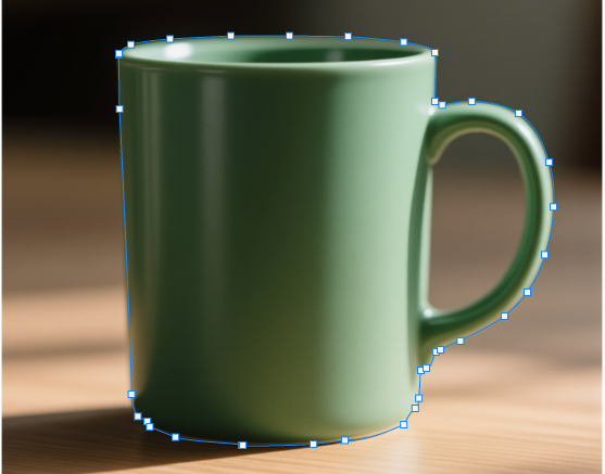 用钢笔工具沿着主体边缘点击创建锚点