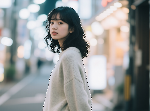 用快速选择工具涂抹人物主体