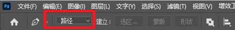 顶部属性栏选择「路径」模式