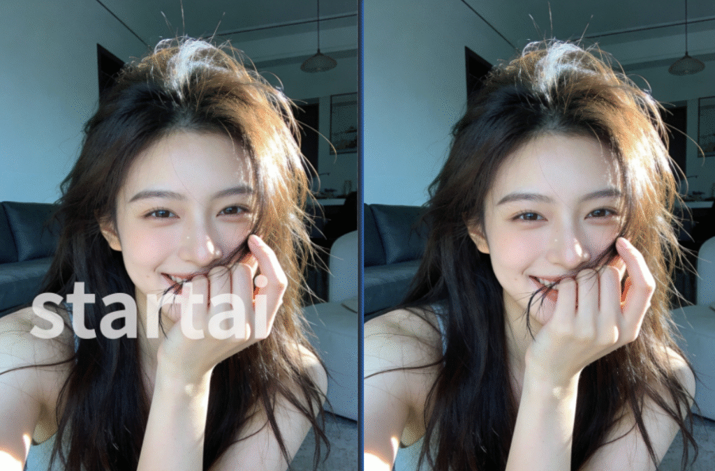 StartAI一键去水印的效果对比图展示