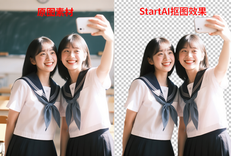 StartAI一键抠图效果展示