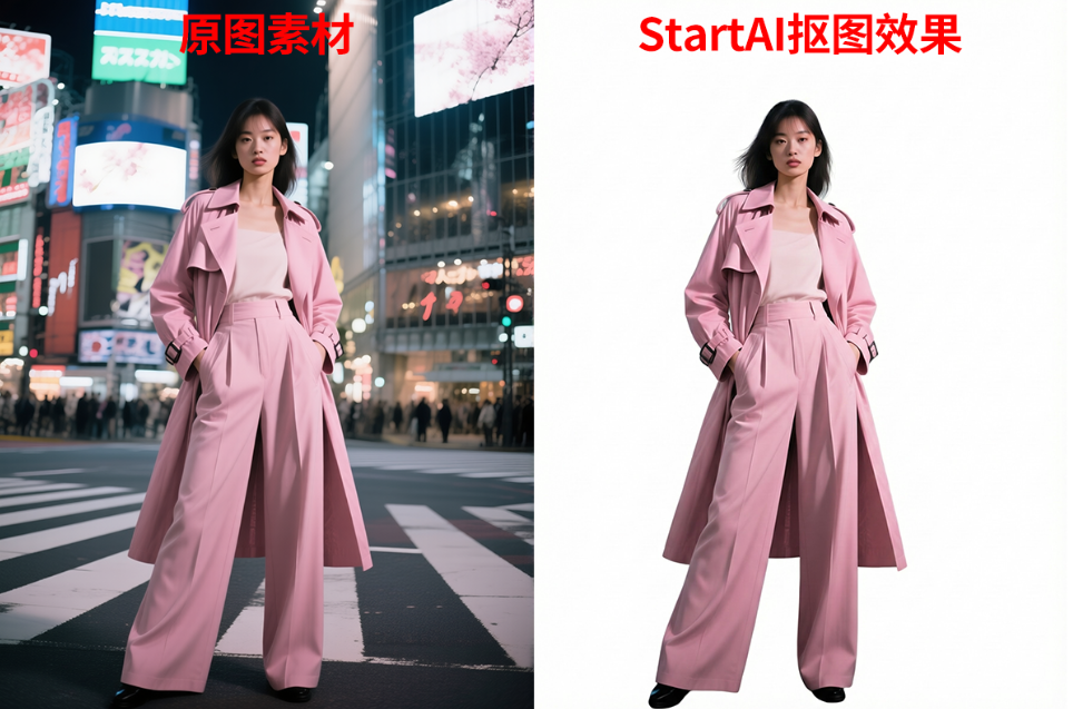 抠图的效果展示