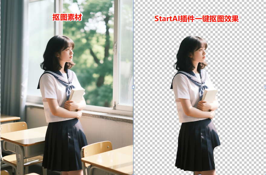 利用StartAI插件进行抠图的效果