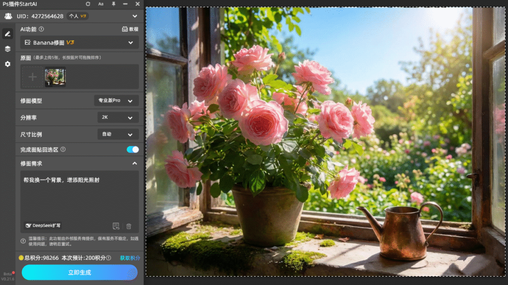 利用StartAI的Banana修图功能一键换背景