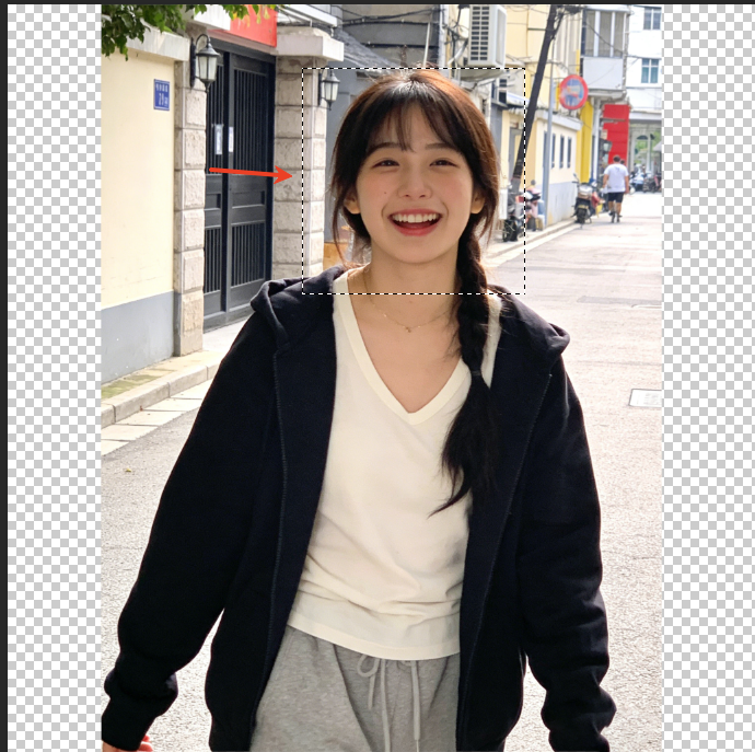 在PS中,打开你的目标图像(即需要换脸的基础照片)。使用套索工具