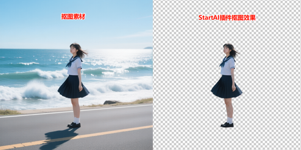 利用StartAI插件一键完成图片抠图