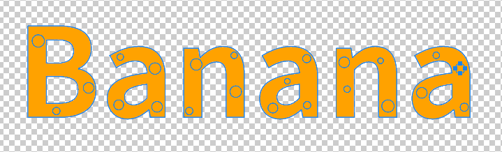 在文字内部绘制想要镂空的形状