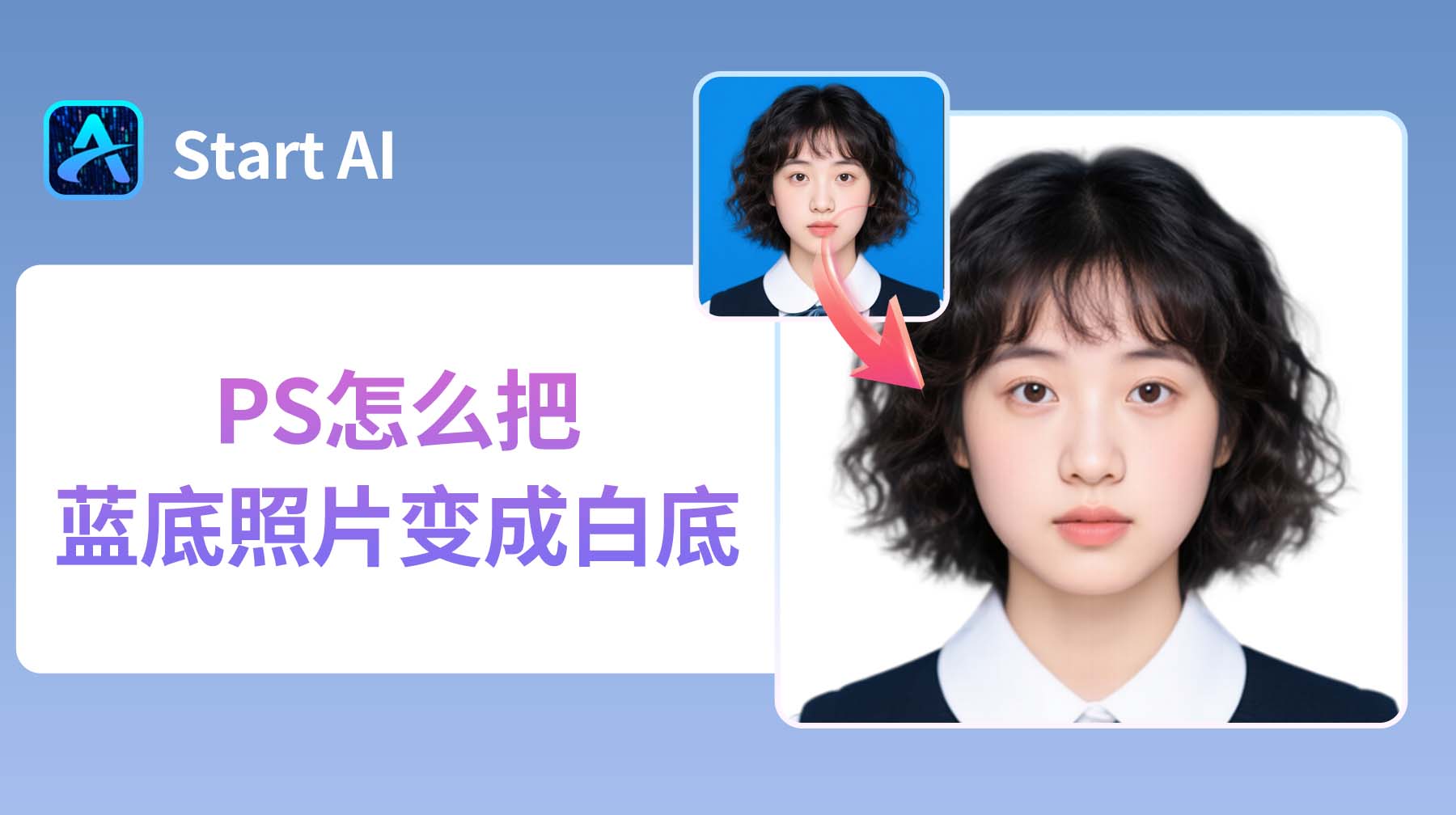 PS怎么把蓝底照片变成白底？新手零门槛上手教程