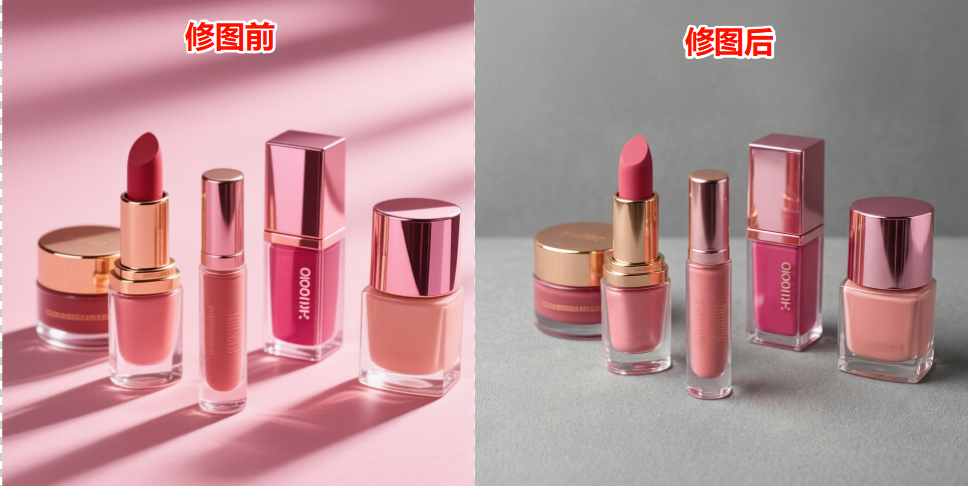 Banana修图制作磨砂质感背景前后对比图