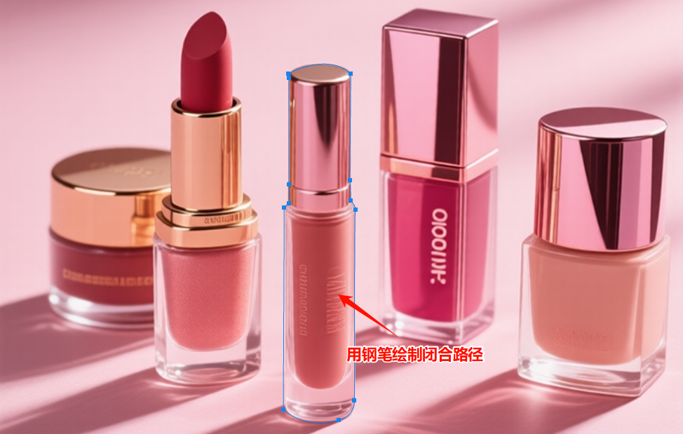 用钢笔工具绘制闭合路径