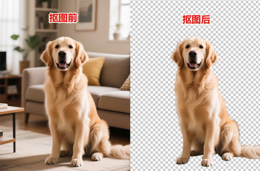 插件抠图前后对比图