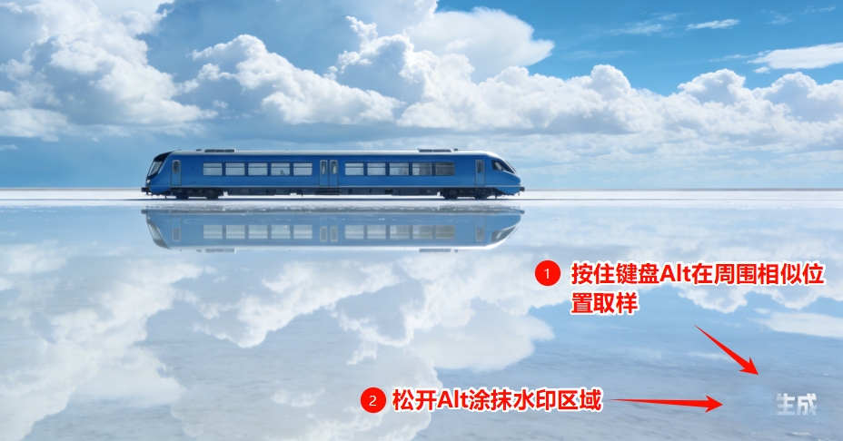 仿制图章工具法去水印操作步骤