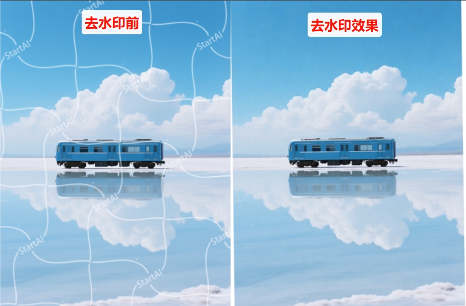 插件一键去水印效果展示