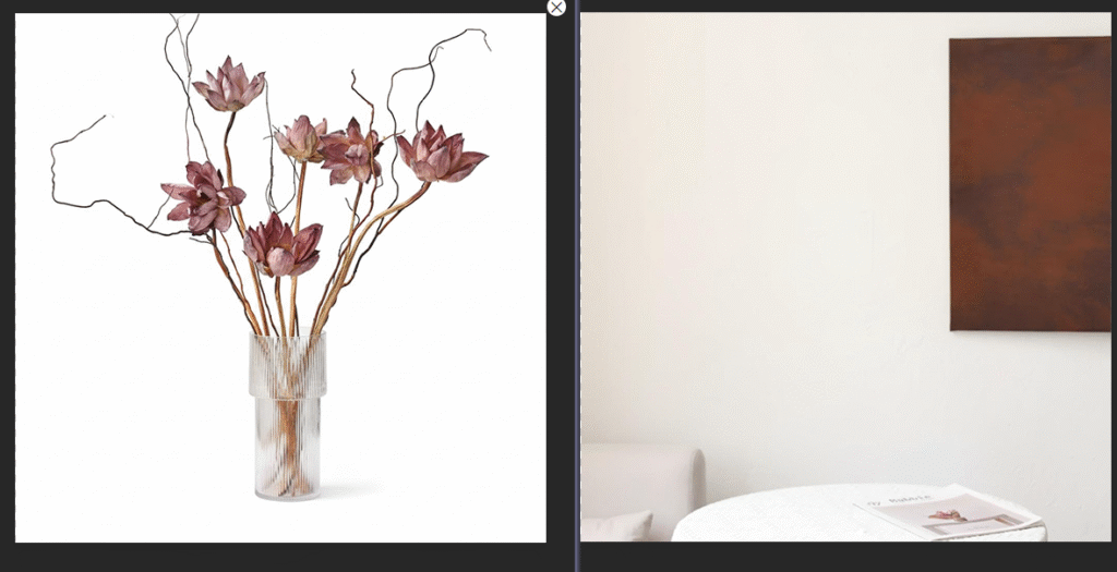 打开PS软件,点击「文件-打开」,分别导入需要处理的花瓶商品图