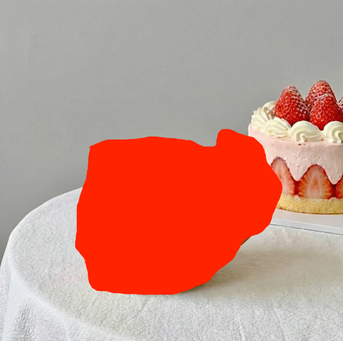 把选区填充红色(或任何纯色,用来让 AI 识别替换区域)