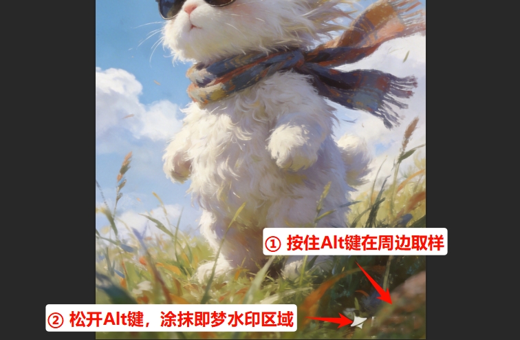 仿制图章工具去即梦水印步骤