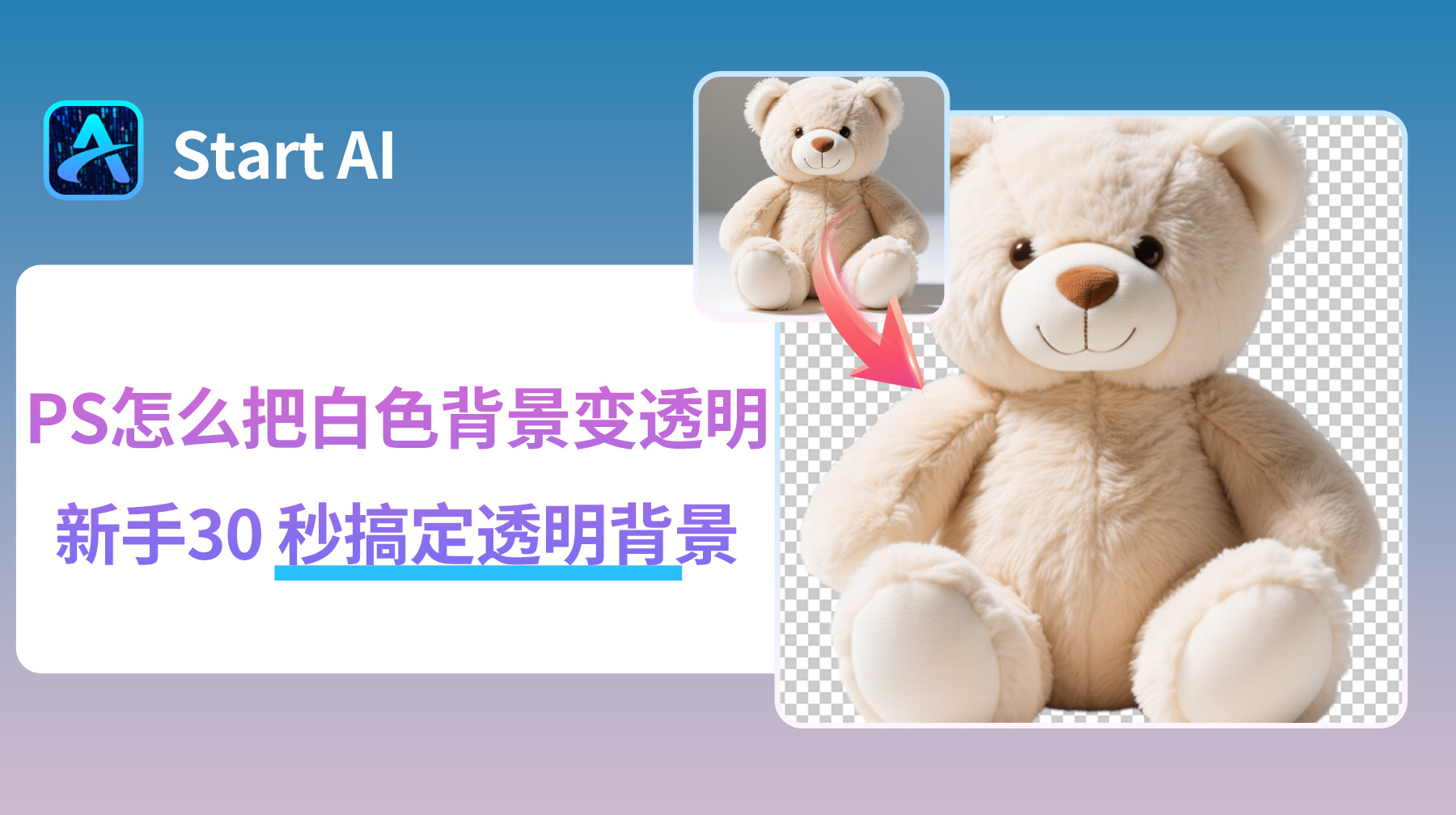 PS怎么把白色背景变透明？新手30 秒搞定透明背景！