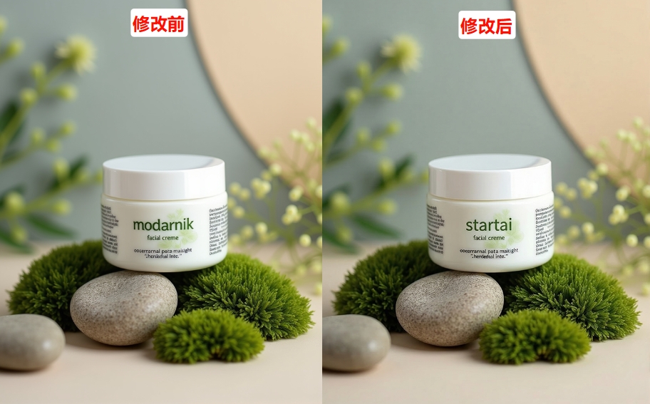 StartAI修改产品文字的对比效果图