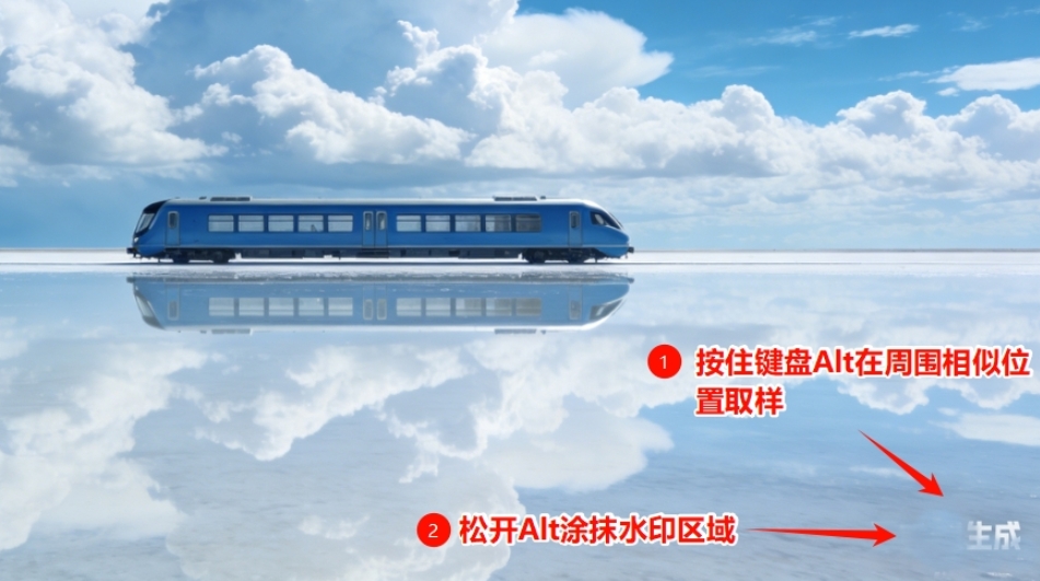 仿制图章工具去除豆包水印的方法