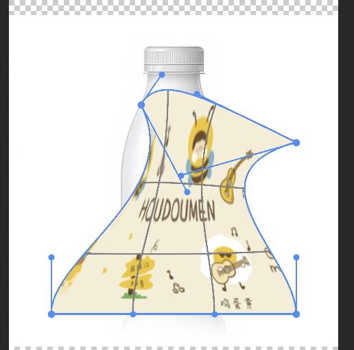 选中图案图层，按Ctrl+T调出自由变换，右键点击图案，选择「变形」